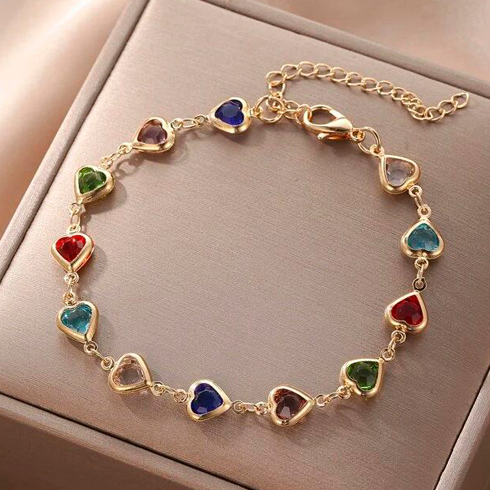 Mahavir Gold Plated Crystal Stone Adjustable Bracelet