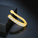 Mahi Floral Sparkling Crystals Gold-Tone Non Pierced Nose Ring (Nose Pin) for Women & Girls (NR1100183GWhi)