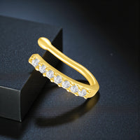 Mahi Floral Sparkling Crystals Gold-Tone Non Pierced Nose Ring (Nose Pin) for Women & Girls (NR1100183GWhi)