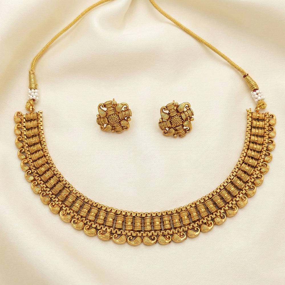 Js Fashion High Gold Designer Necklace Set