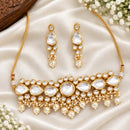 Js Fashion  Fancy Design High Gold Polish Beautiful Kundan Stones Kundan Choker Style Necklace Set
