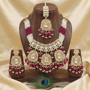 Js Fashion  Clustered Pearl High Gold Polish Fancy Design Party wear Beautiful Kundan Stones Kundan Choker Style Necklace Set