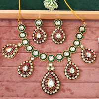 Js Fashion  Kundan Jewellery High Gold Polish Kundan Stone Party Wear Necklace Set