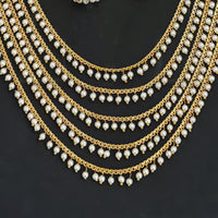 Js Fashion Premium Multi-Layer Pearl Necklace Set