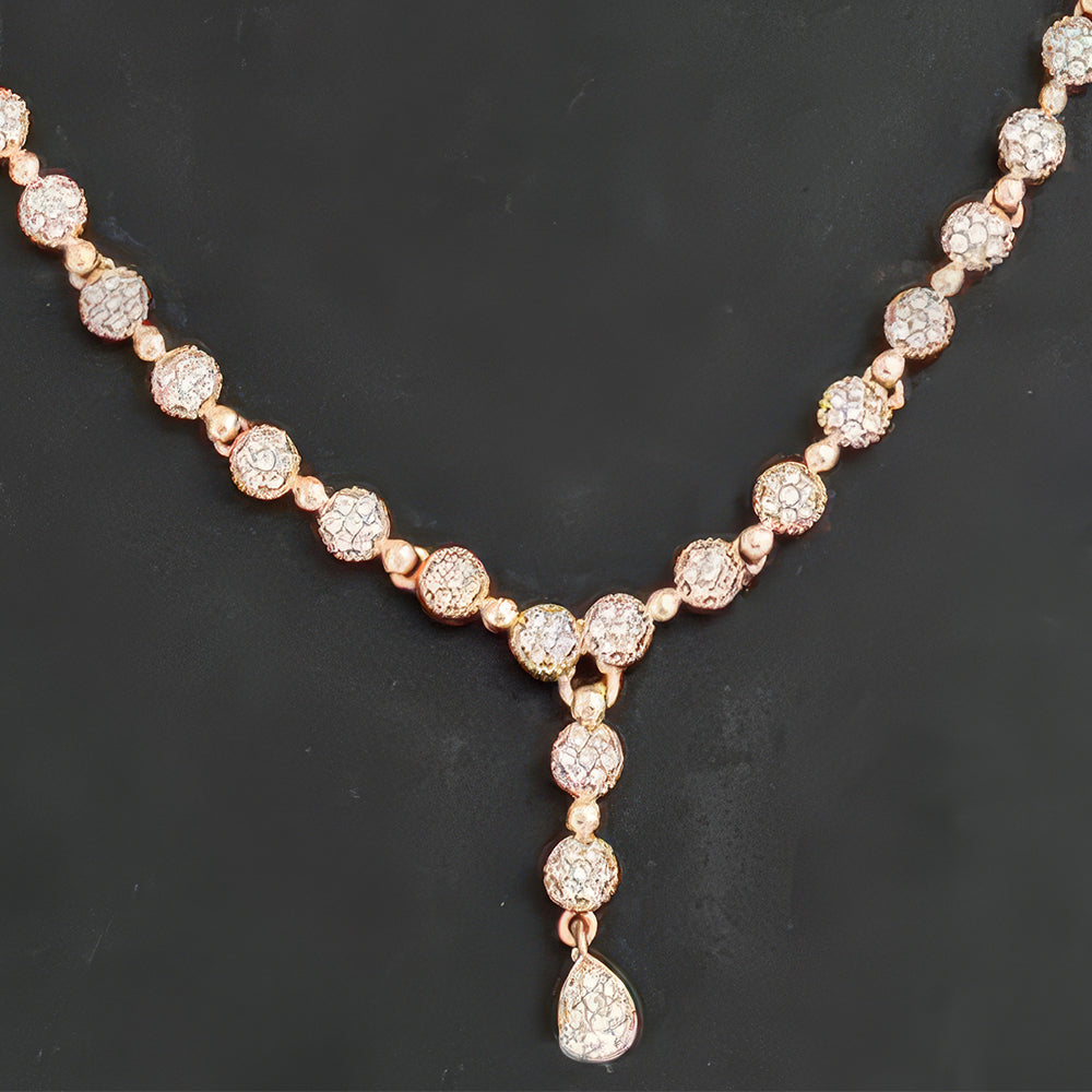 Js Fashion Delicate Rose Gold Plated Austrian Stone Necklace Set