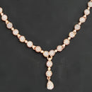 Js Fashion Delicate Rose Gold Plated Austrian Stone Necklace Set