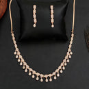 Js Fashion Delicate Rose Gold Plated Austrian Stone Necklace Set