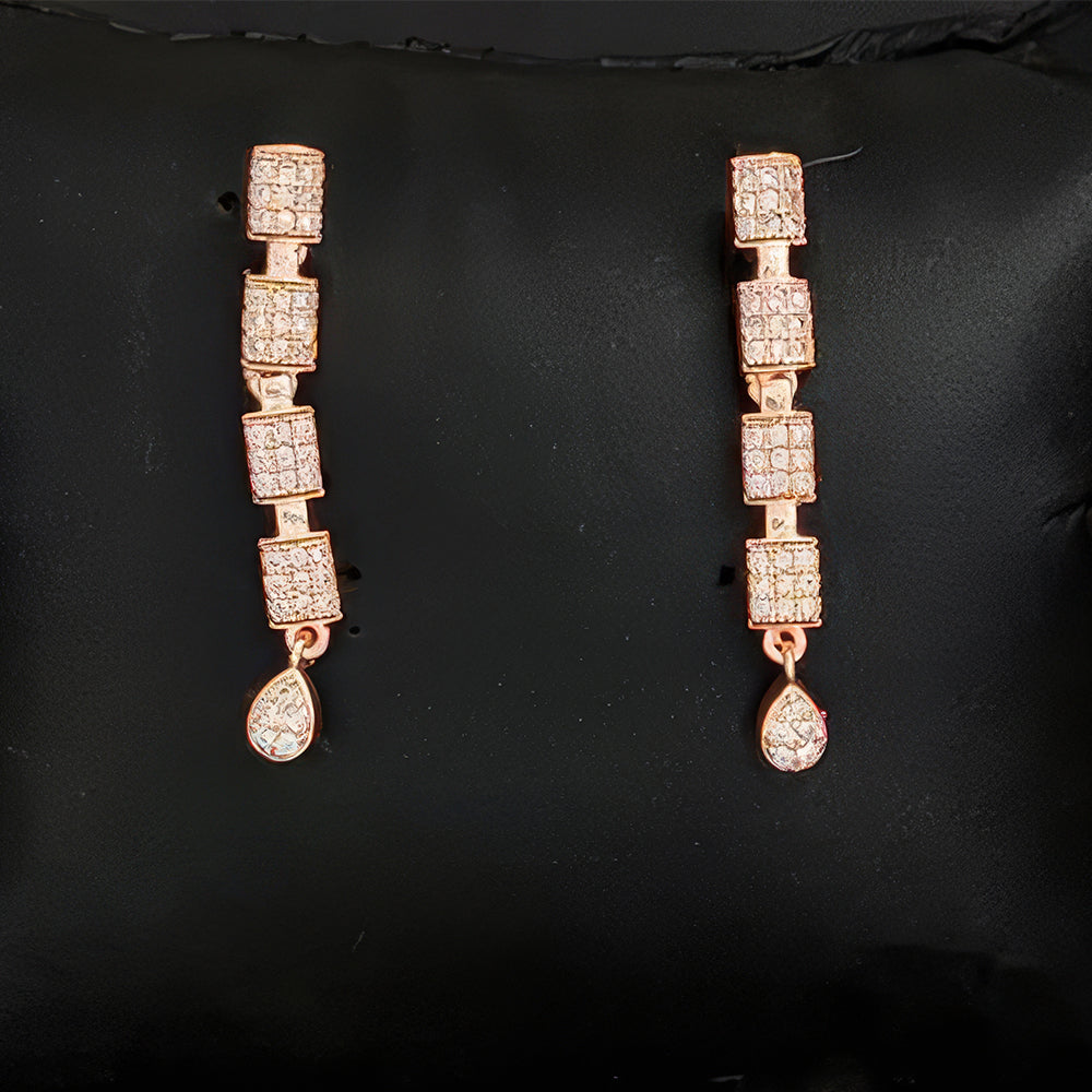 Js Fashion Delicate Rose Gold Plated Austrian Stone Necklace Set