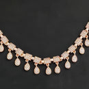 Js Fashion Delicate Rose Gold Plated Austrian Stone Necklace Set