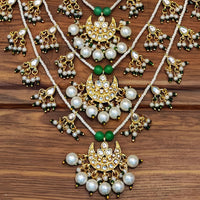 Js Fashion Premium Multi-Layer Kundan Pearl And Beads Long Necklace Set
