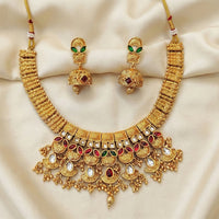 Js Fashion High Gold Kundan Stone And Meenakari Designer Necklace Set