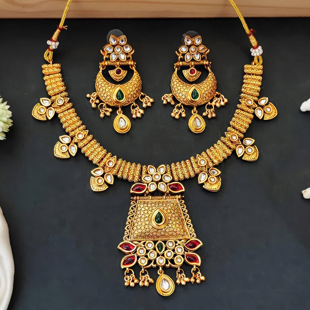 Js Fashion Royal Pota Stone Necklace Set