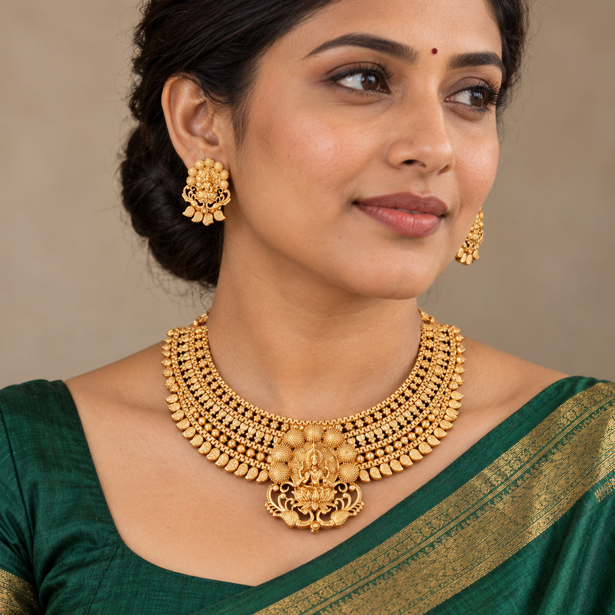 Js Fashion Beautiful Pota Stone And Pearl Necklace Set With Maching Earrings