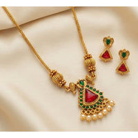 JS Fashion Premium Rajwadi Polish Pearl Necklace Set