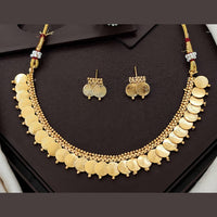 Js Fashion  Traditional High Gold Finish Coin Temple Necklace Set