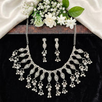 Js Fashion  Oxidized Silver Necklace Set with Matching Dangle Earrings Design