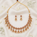 Js Fashion Beautiful Pota Stone And Pearl Necklace Set With Maching Earrings