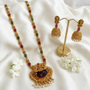 Js Fashion  Designer Temple Jewellery Necklace Set with Jhumka Earrings