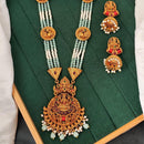 Js Fashion  God Laxmi South Indian Temple Necklace Set High Gold