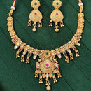 Js Fashion Beautiful Pota Stone And Pearl Necklace Set With Maching Earrings