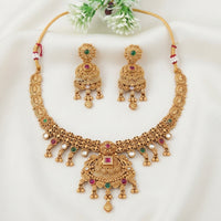 Js Fashion Beautiful Pota Stone And Pearl Necklace Set With Maching Earrings
