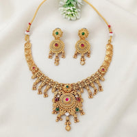 Js Fashion Beautiful Pota Stone And Pearl Necklace Set With Maching Earrings