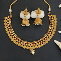 Js Fashion Premium Pota Stone And Pearl Necklace Set