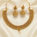 Js Fashion Premium Pota Stone And Pearl Necklace Set