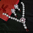 Exotica Collection American Diamond Nano Ruby Necklace Set