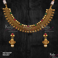 Kalp Jewellers Copper Gold Plated Necklace Set