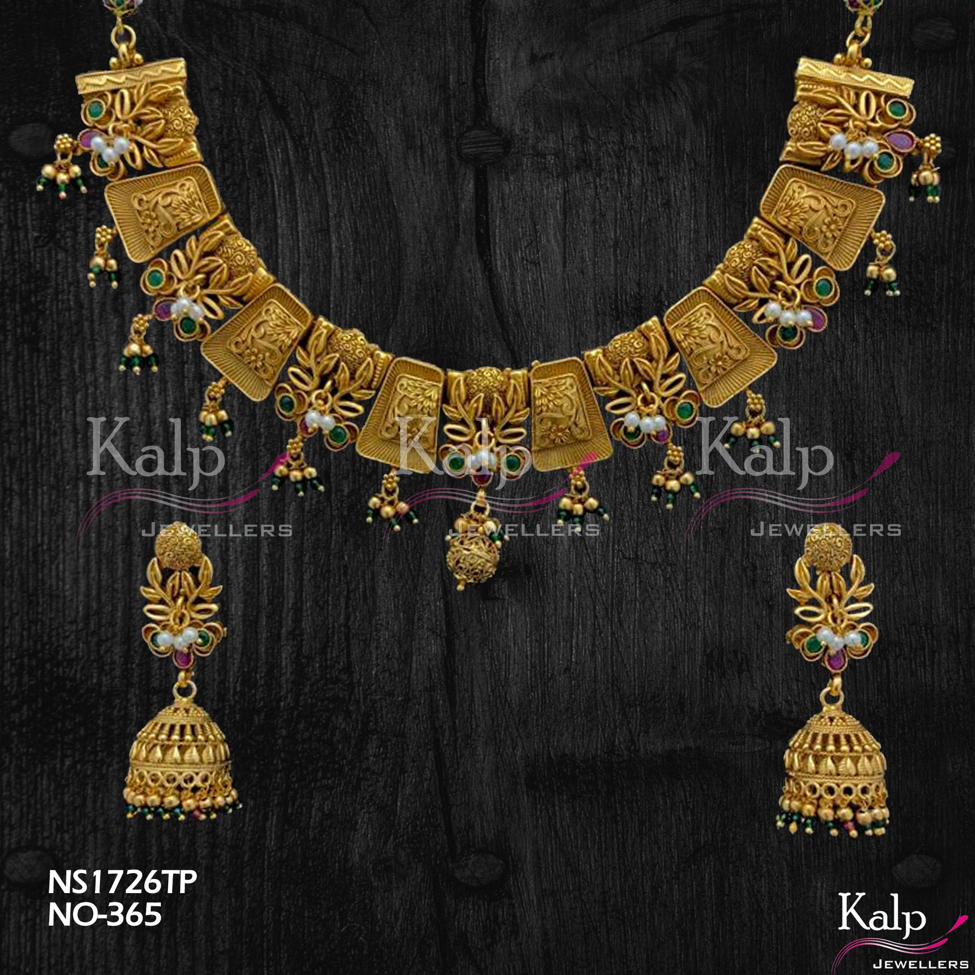 Kalp Jewellers Copper Gold Plated Necklace Set