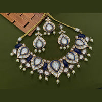 Arham Premium Gold Plated Designer Heavy Polki Kundan And Meenakari Choker Necklace Set