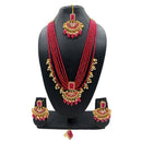 Gehana Mahal Gold Plated Multi Layer Beads Long Necklace Set