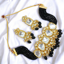 Gehana Mahal Gold Plated Kundan And Beads Choker Necklace Set