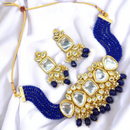 Gehana Mahal Gold Plated Kundan And Beads Choker Necklace Set