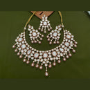 Arham Premium Gold Plated Designer Heavy Polki Kundan And Meenakari Necklace Set