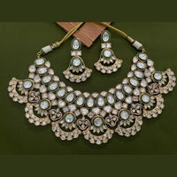 Arham Premium Gold Plated Designer Heavy Polki Kundan And Meenakari Necklace Set