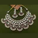 Arham Premium Gold Plated Designer Heavy Polki Kundan And Meenakari Necklace Set