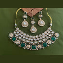 Arham Premium Gold Plated Designer Heavy Polki Kundan And Meenakari Choker Necklace Set