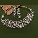 Arham Premium Gold Plated Designer Heavy Polki Kundan And Meenakari Choker Necklace Set
