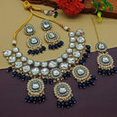 Gehana Mahal Gold Plated Kundan Stone Necklace Set