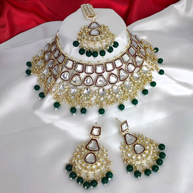 Gehana Mahal Gold Plated Kundan Stone Choker Necklace Set