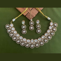 Arham Premium Gold Plated Designer Heavy Polki Kundan And Meenakari Necklace Set