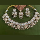 Arham Premium Gold Plated Designer Heavy Polki Kundan And Meenakari Necklace Set