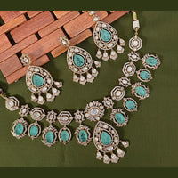 Arham Premium Gold Plated Designer Heavy Polki Kundan Necklace Set