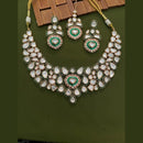 Arham Premium Gold Plated Designer Heavy Polki Kundan And Meenakari Necklace Set