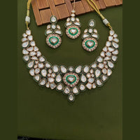 Arham Premium Gold Plated Designer Heavy Polki Kundan And Meenakari Necklace Set