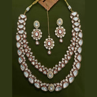 Arham Premium Gold Plated Designer Heavy Polki Kundan And Meenakari Long Necklace Set