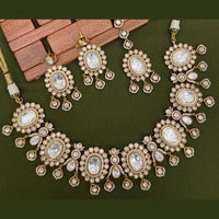 Arham Premium Gold Plated Designer Heavy Polki Kundan Necklace Set