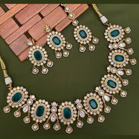 Arham Premium Gold Plated Designer Heavy Polki Kundan Necklace Set